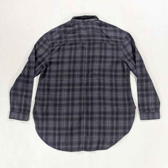 Taylor Hill x Joe's Flannel Shirt Womens Size Medium Plaid Blue Black Boyfriend - Picture 2 of 12